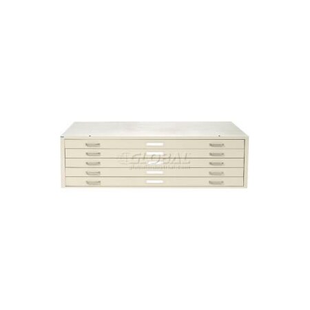 Global Equipment Interion - Blueprint Flat File Cabinet ¿ 5 Drawer - 54¿ ¿ Putty 506827PY